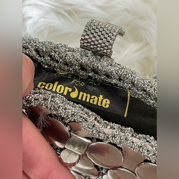 VERY RARE ⏳ Italian Couture Metal & Crochet Handbag c. 1960 Color Mate - Picture 6 of 11